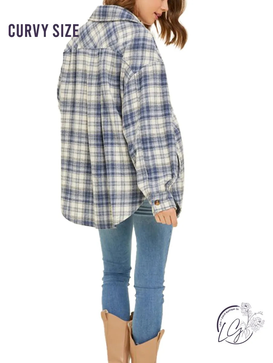 Curvy Plaid Parade Shacket