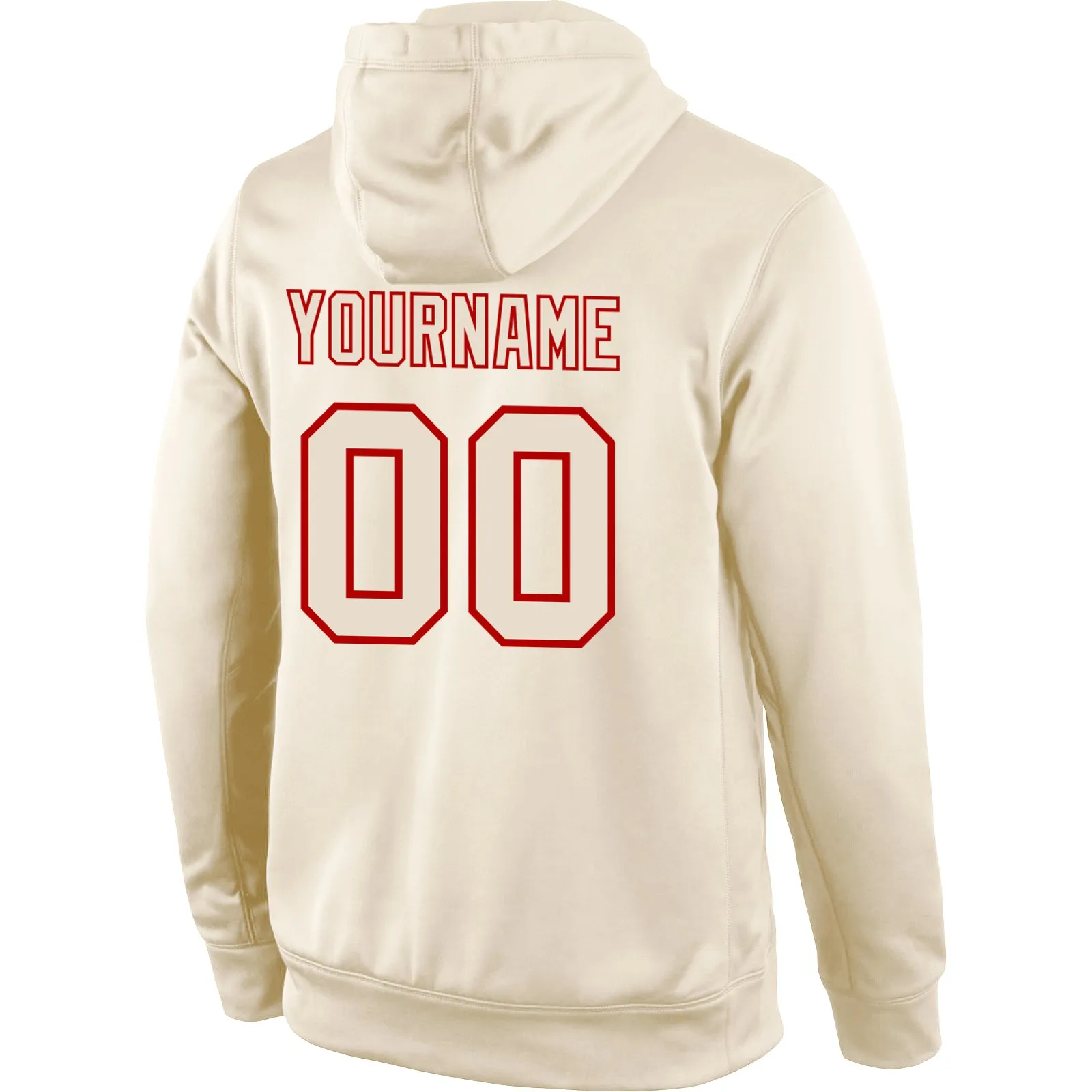 Custom Stitched Cream Cream-Red Sports Pullover Sweatshirt Hoodie