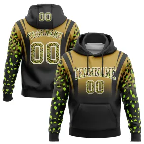 Custom Stitched Old Gold Black-White Fade Fashion Leopard Print Sports Pullover Sweatshirt Hoodie