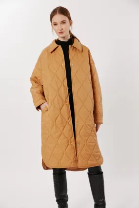 Deluc Fenicia Tan Quilted Long Shacket