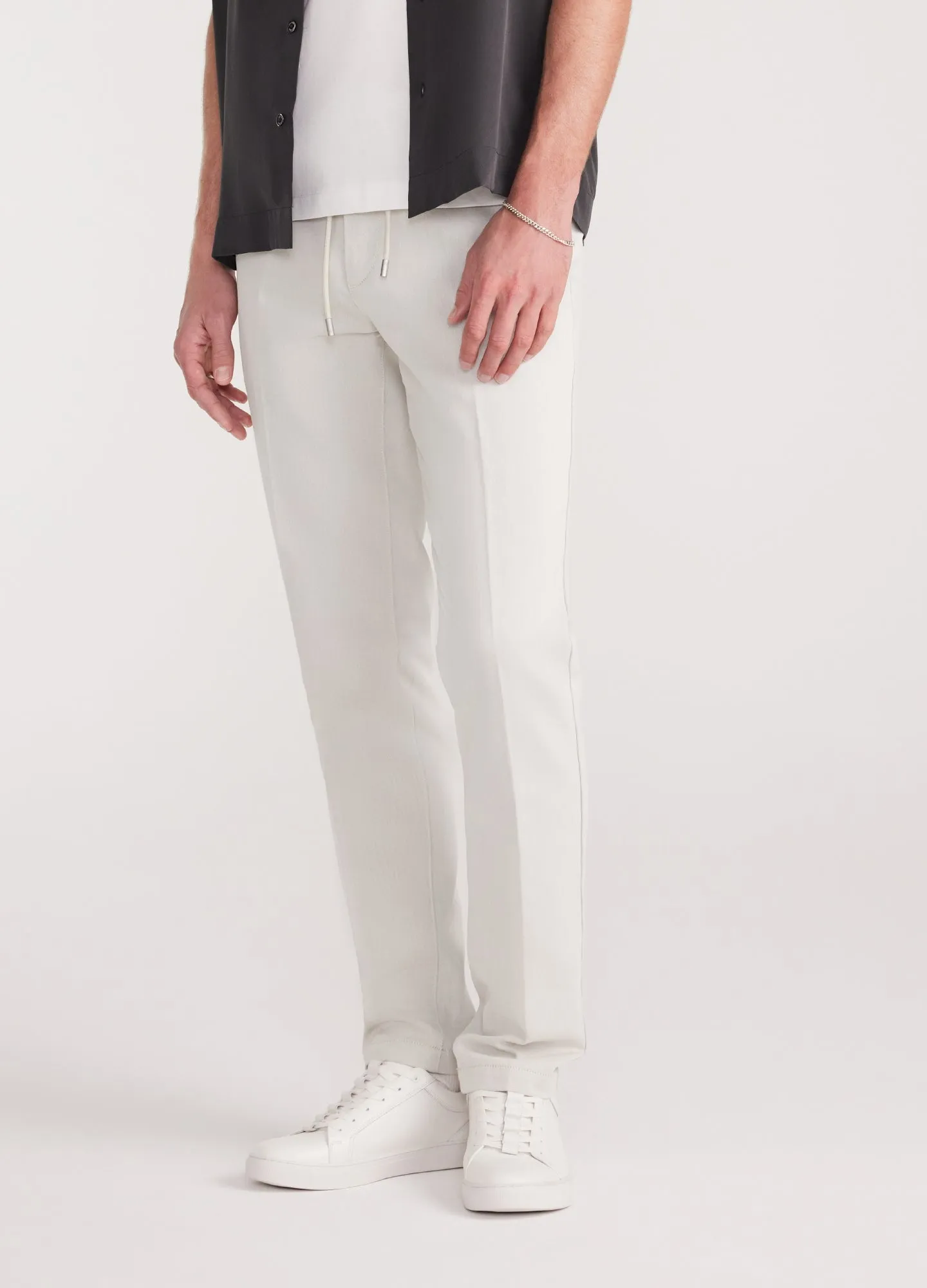 Dobby Denim Drawstring Pants Almond