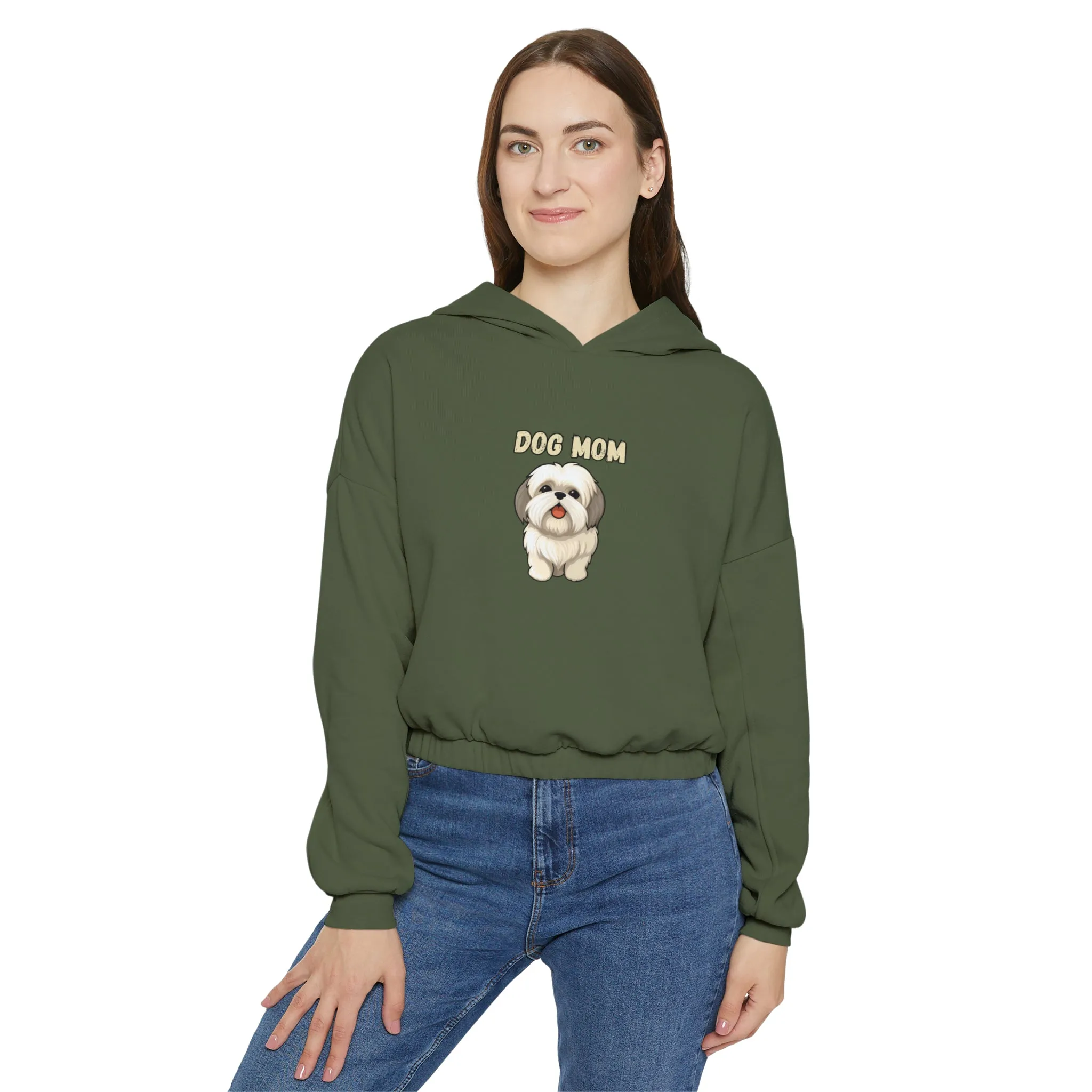 Dog Mom custom Women's Cinched Bottom Hoodie