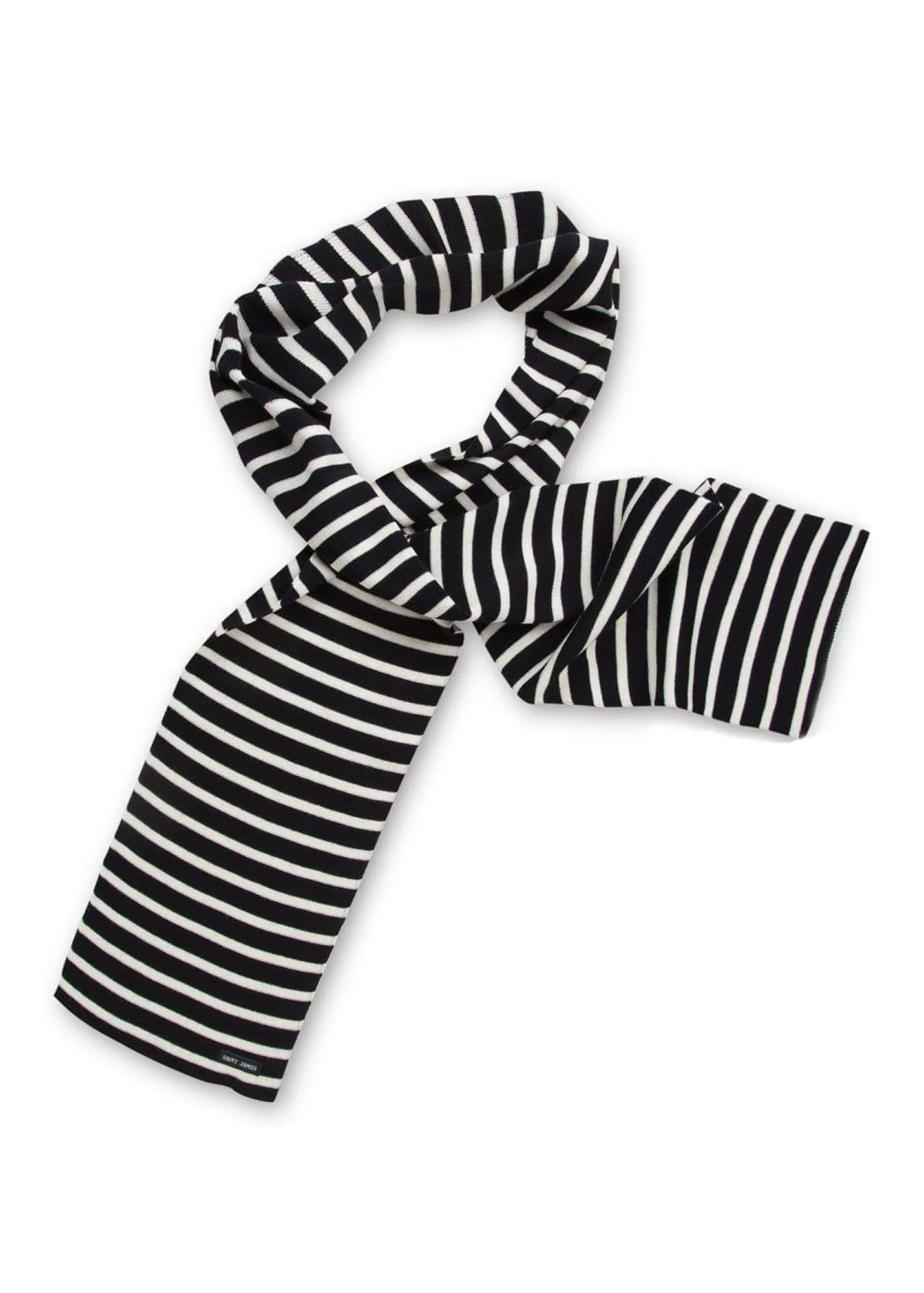 Duguay striped scarf - in blended wool (NAVY/ECUME)