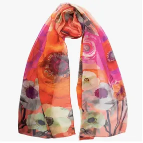 Elizabetta Campo De Fiori Coral Silk Scarf