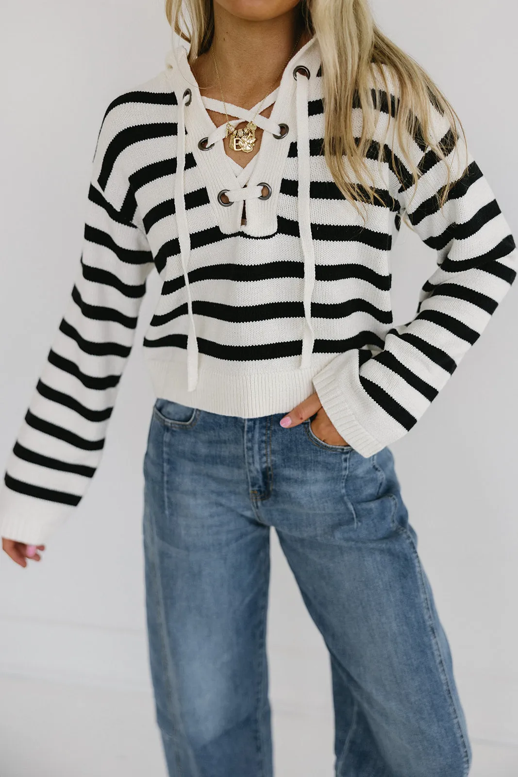 Ellis Stripe Sweater - Black Stripe