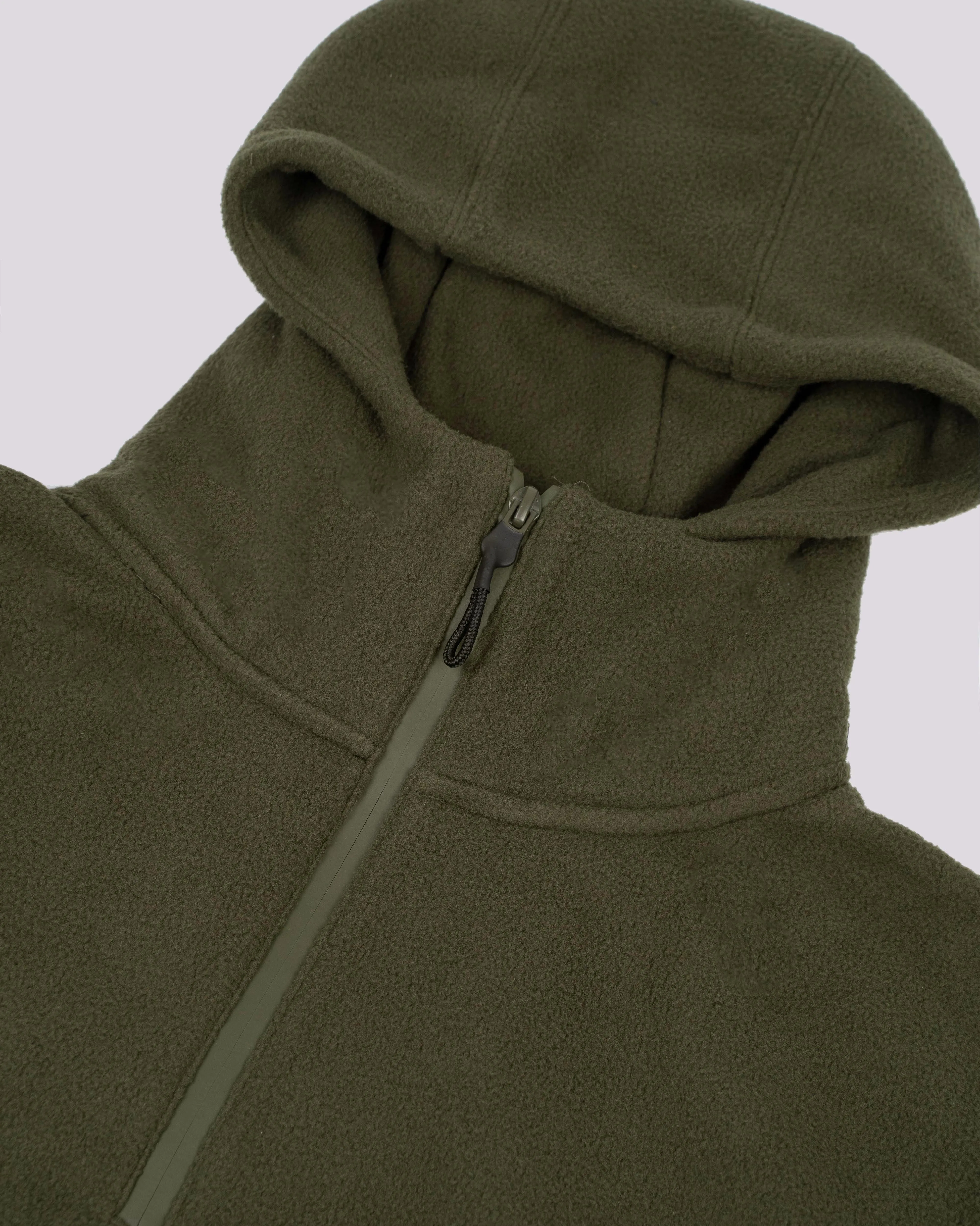 Embroidered Logo Sherpa Half-Zip Hoodie