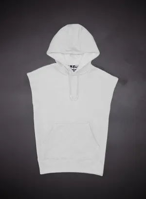 ESSENTIAL V2 SLEEVELESS HOODIE - WHITE