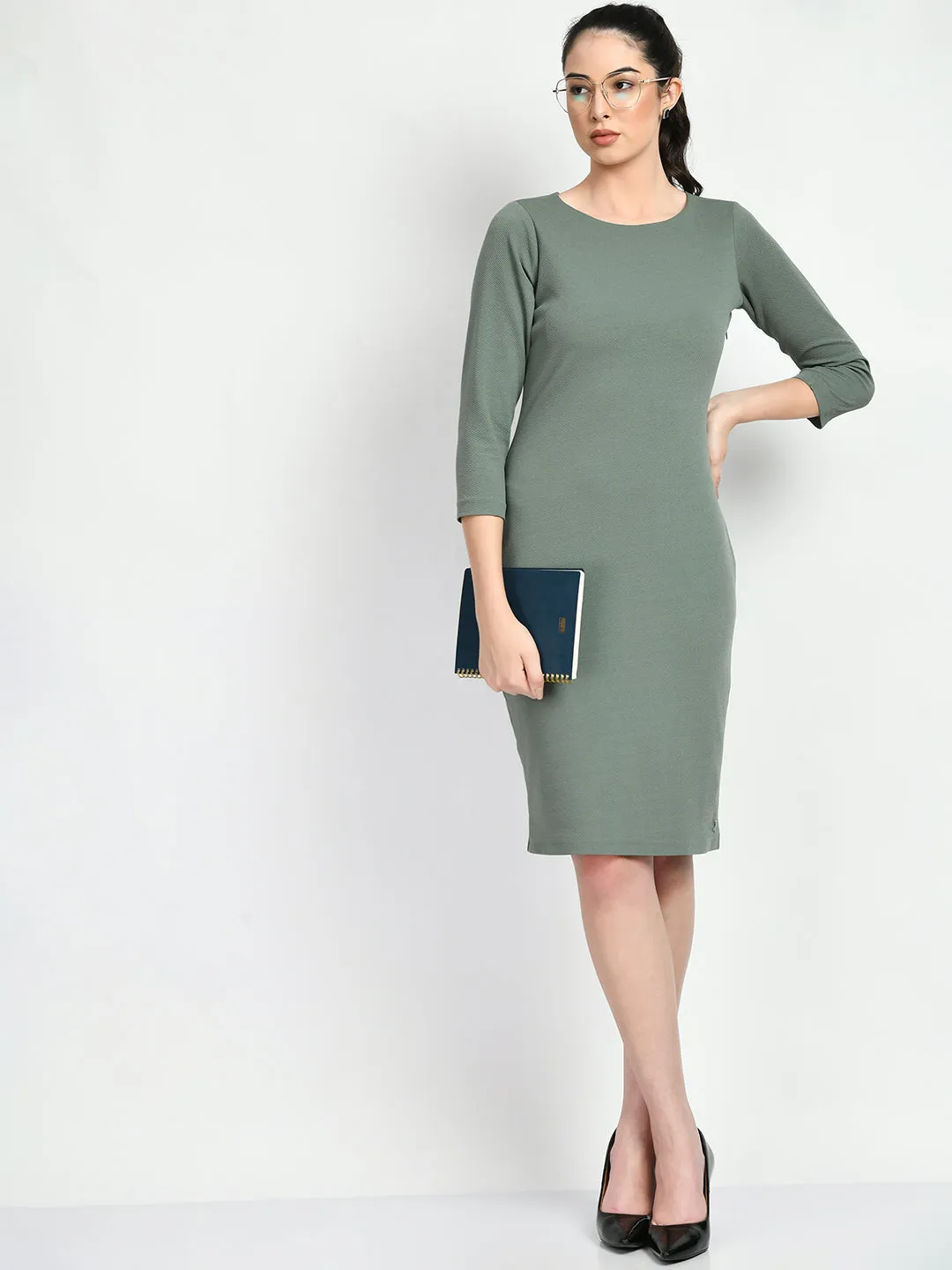 Exude Boldness Bodycon Dress (Pista Green)