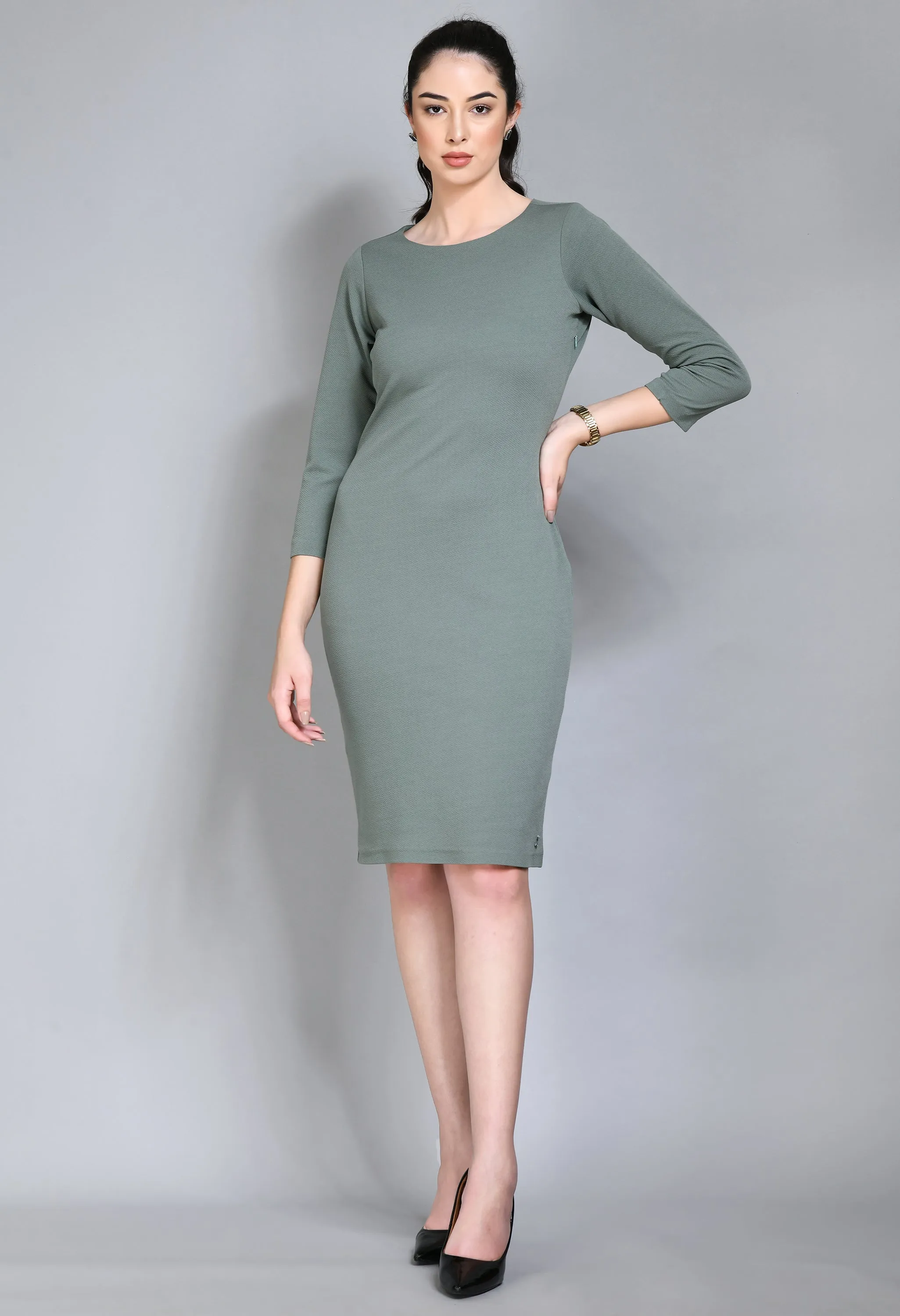 Exude Boldness Bodycon Dress (Pista Green)