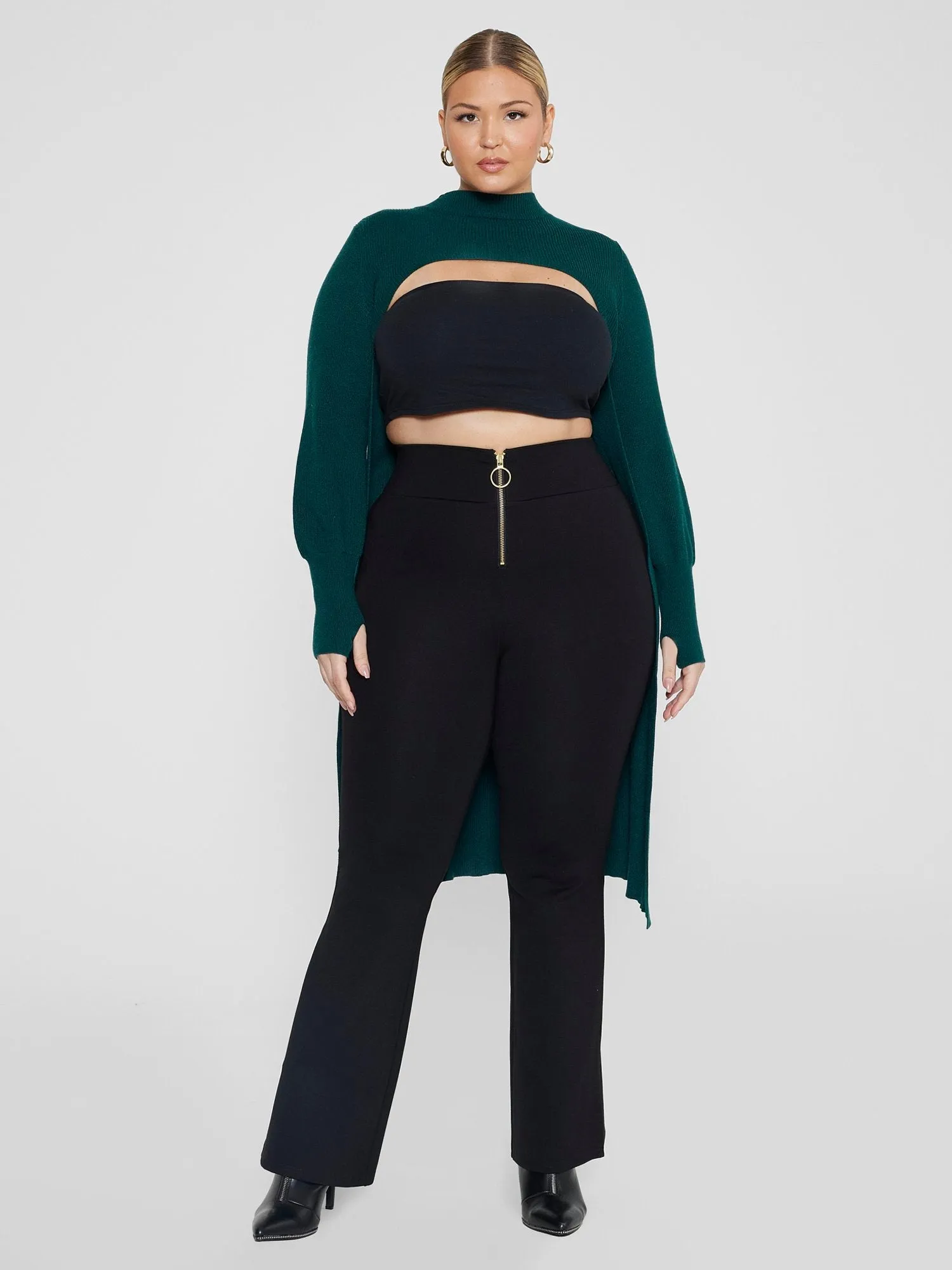 Fashion To Figure - Selina Cutout Ribbed Knit Long Sweater