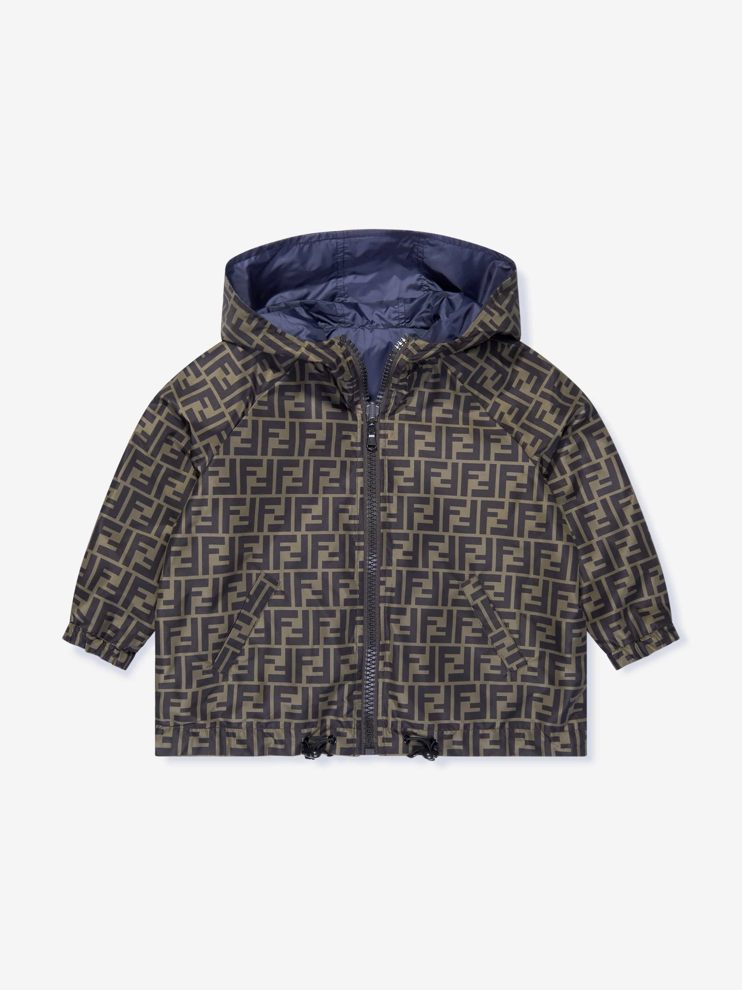 Fendi Kids Reversible K-Way Jacket in Blue