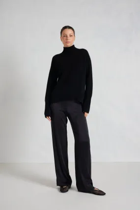 Fifi Polo Cashmere Sweater in Black