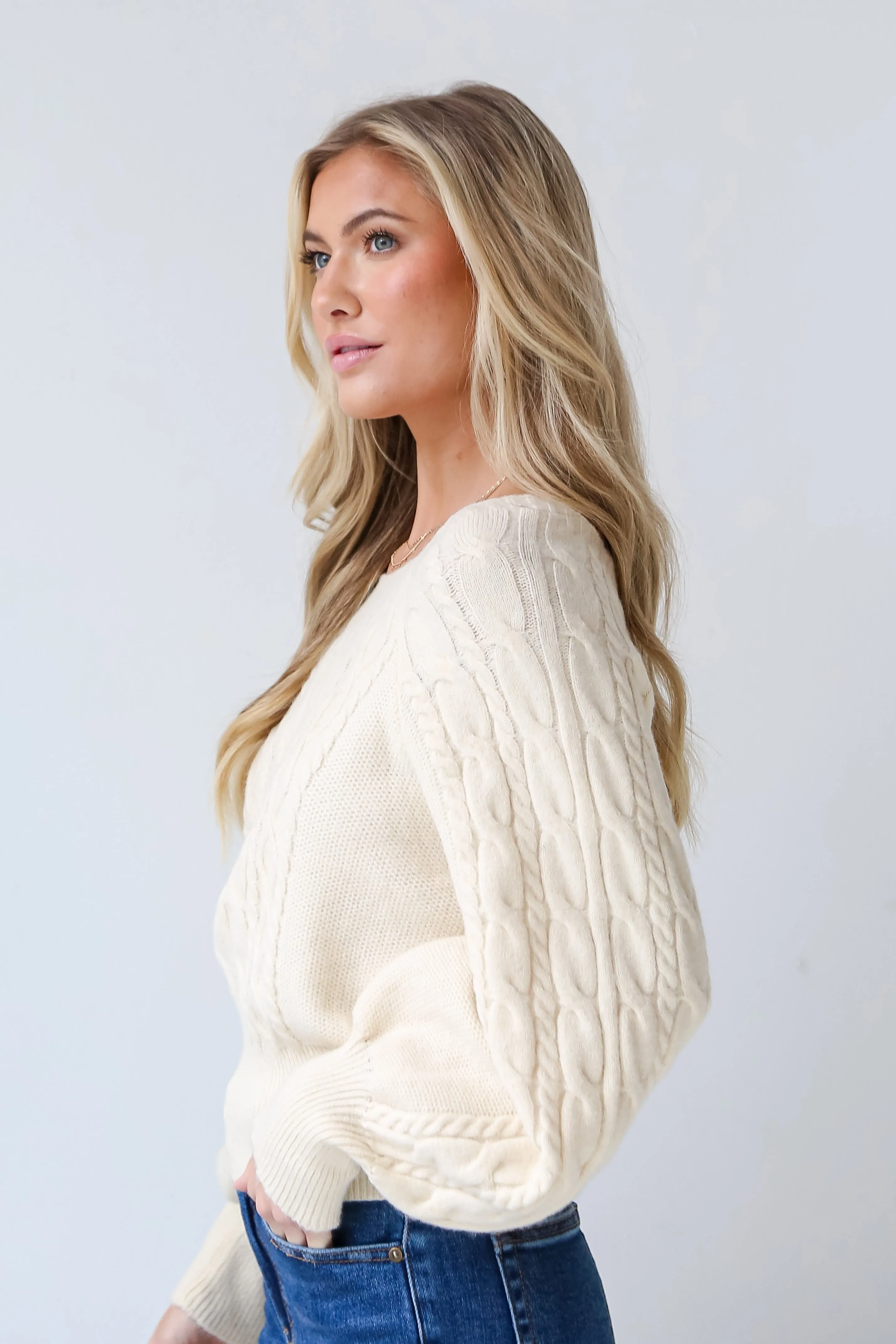 FINAL SALE - Claudia Cable Knit Sweater Top - DOORBUSTER