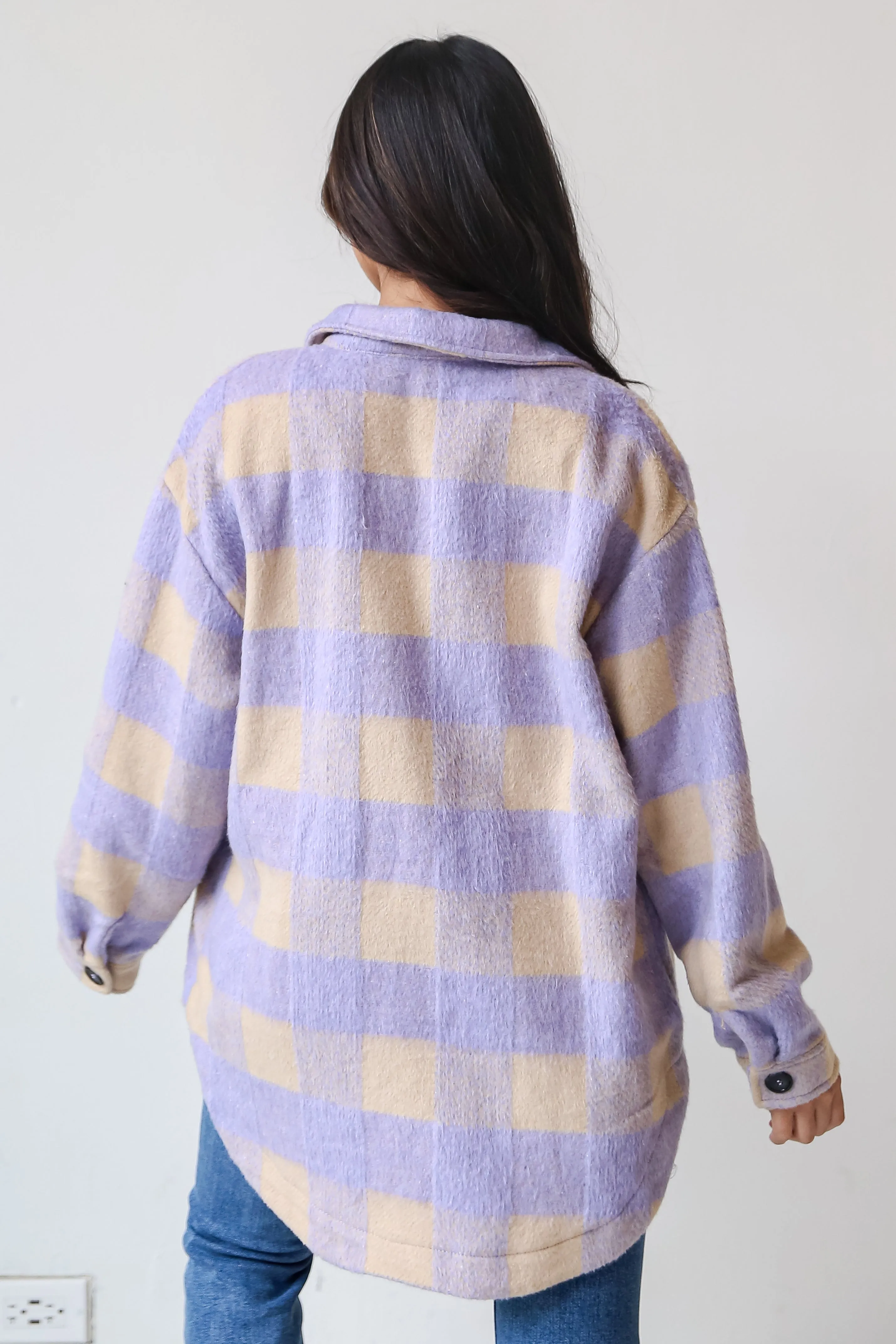 FINAL SALE - Cozy Sensation Lavender Plaid Shacket