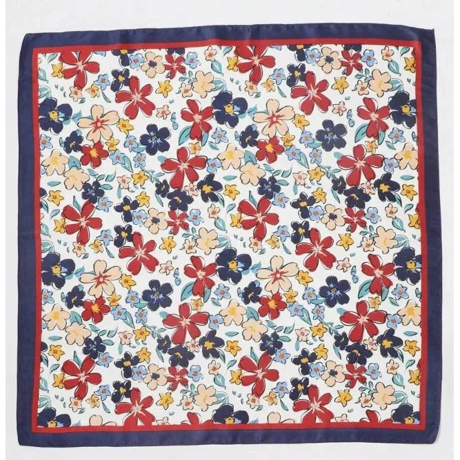 Floral Print Silk Scarf