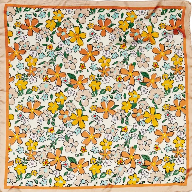 Floral Print Silk Scarf