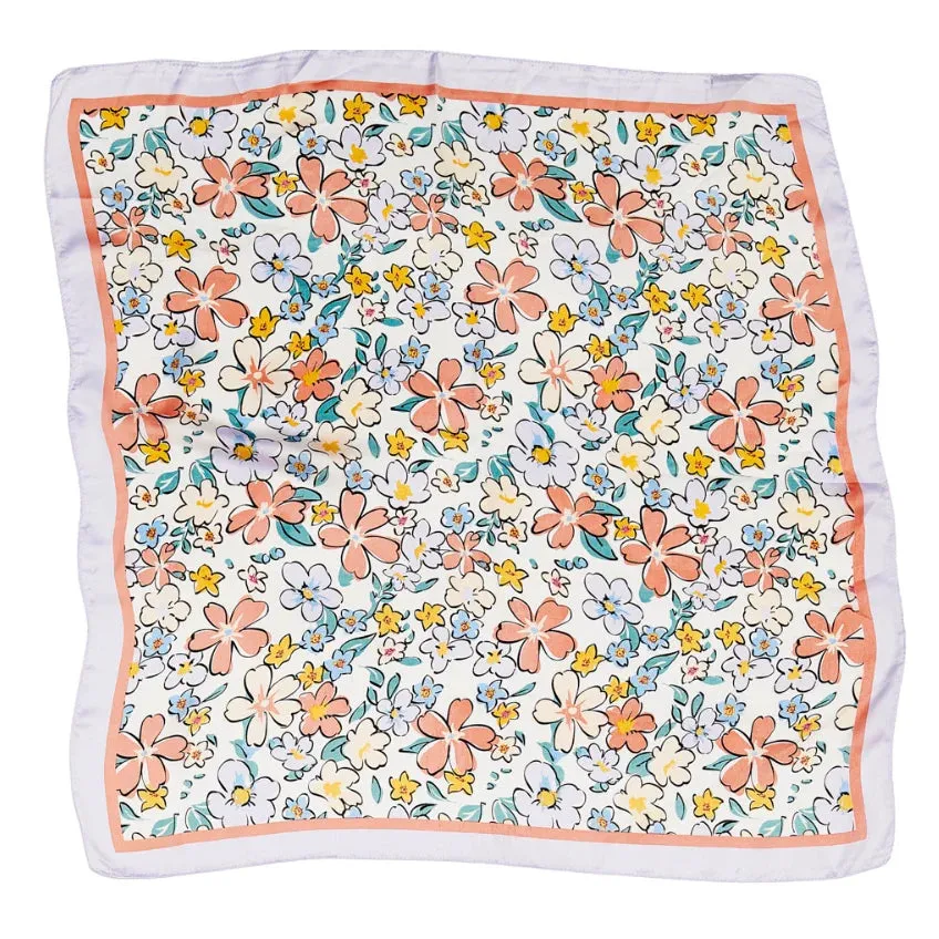 Floral Print Silk Scarf