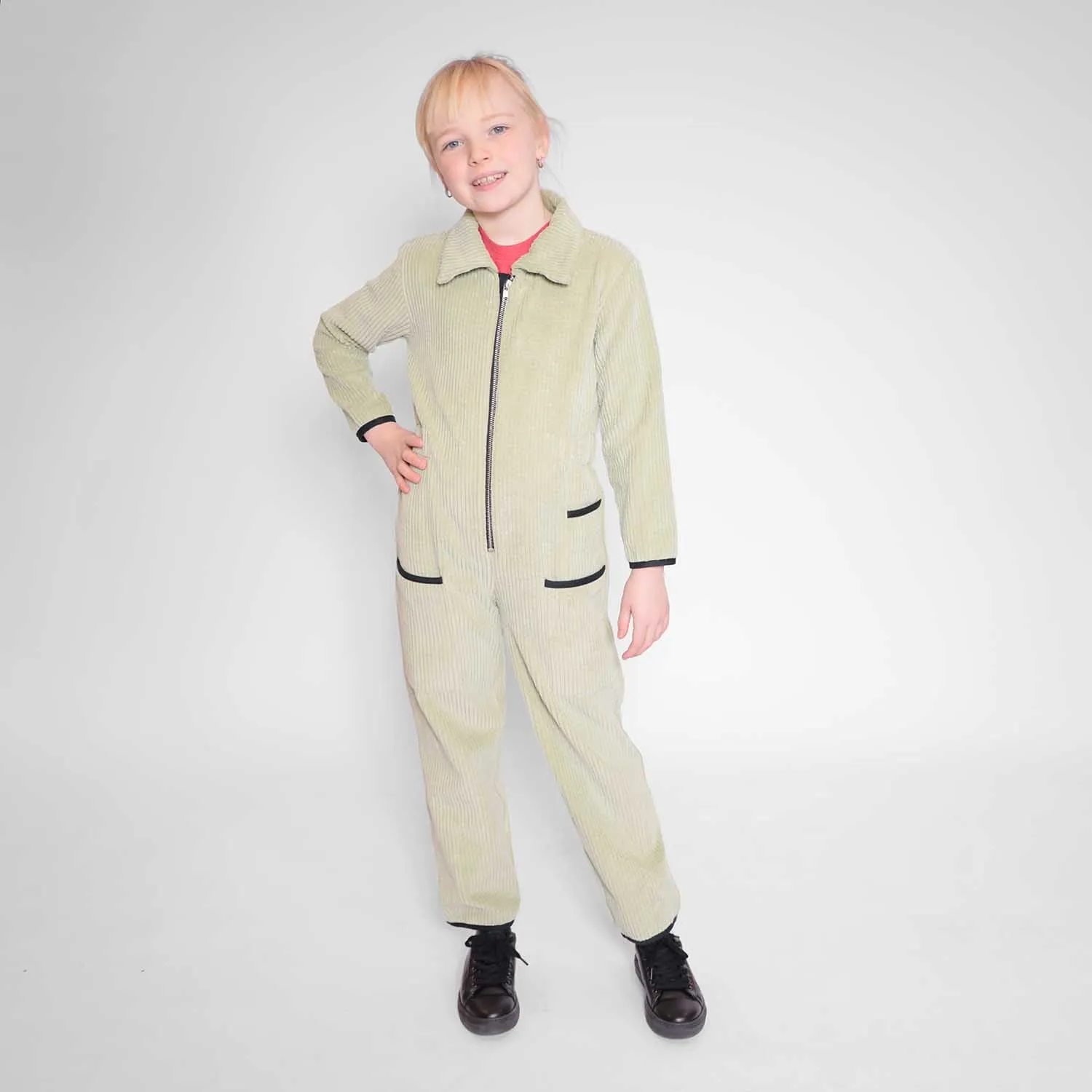 Fluwelen Groene Jumpsuit voor Kinderen