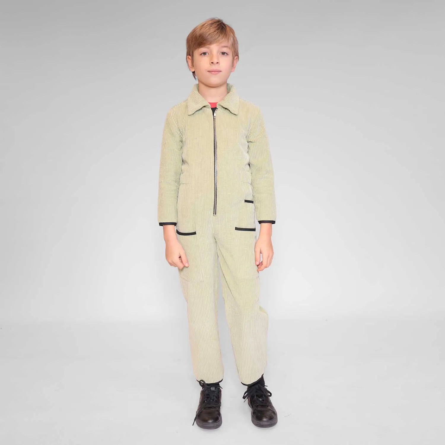 Fluwelen Groene Jumpsuit voor Kinderen