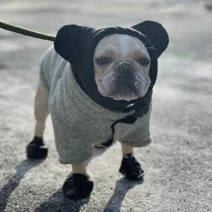 Frenchiestore Organic Dog Frenchie Ear Warmers | Black Frenchie