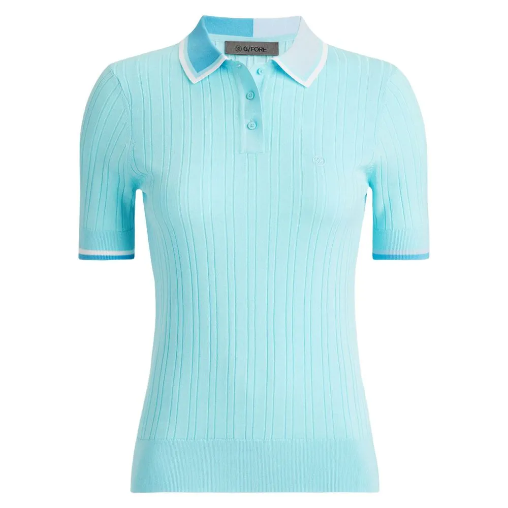 Gfore Cotton Blend Ribbed Shortsleeve Sweater Golf Polo 2024 Women