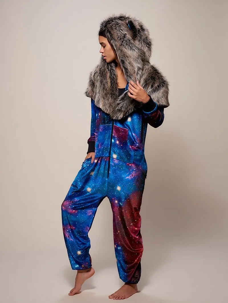 Grey Wolf Galaxy Onesie SpiritHood