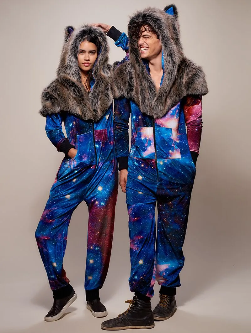 Grey Wolf Galaxy Onesie SpiritHood