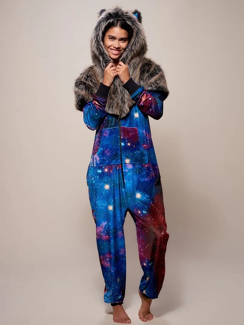 Grey Wolf Galaxy Onesie SpiritHood