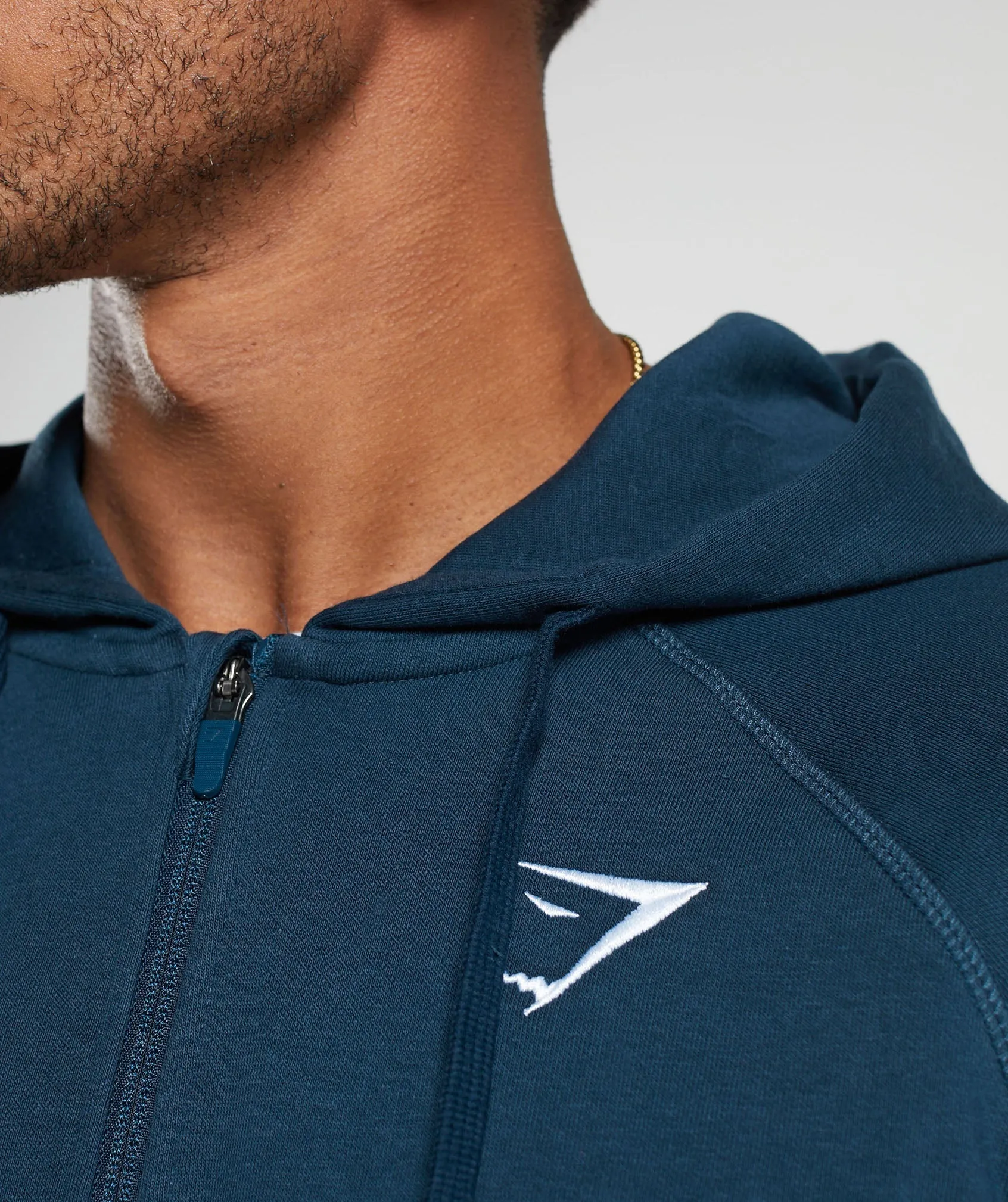 Gymshark Crest Zip Up Hoodie - Navy