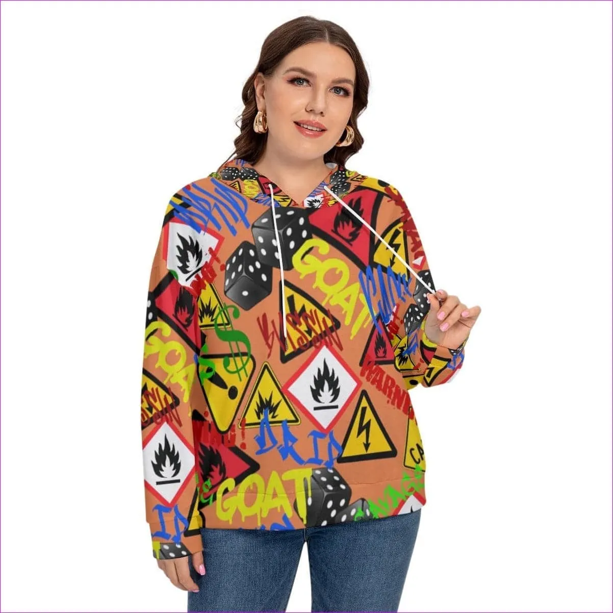 Hazard Womens Hoodie Voluptuous ( ) Plus Size