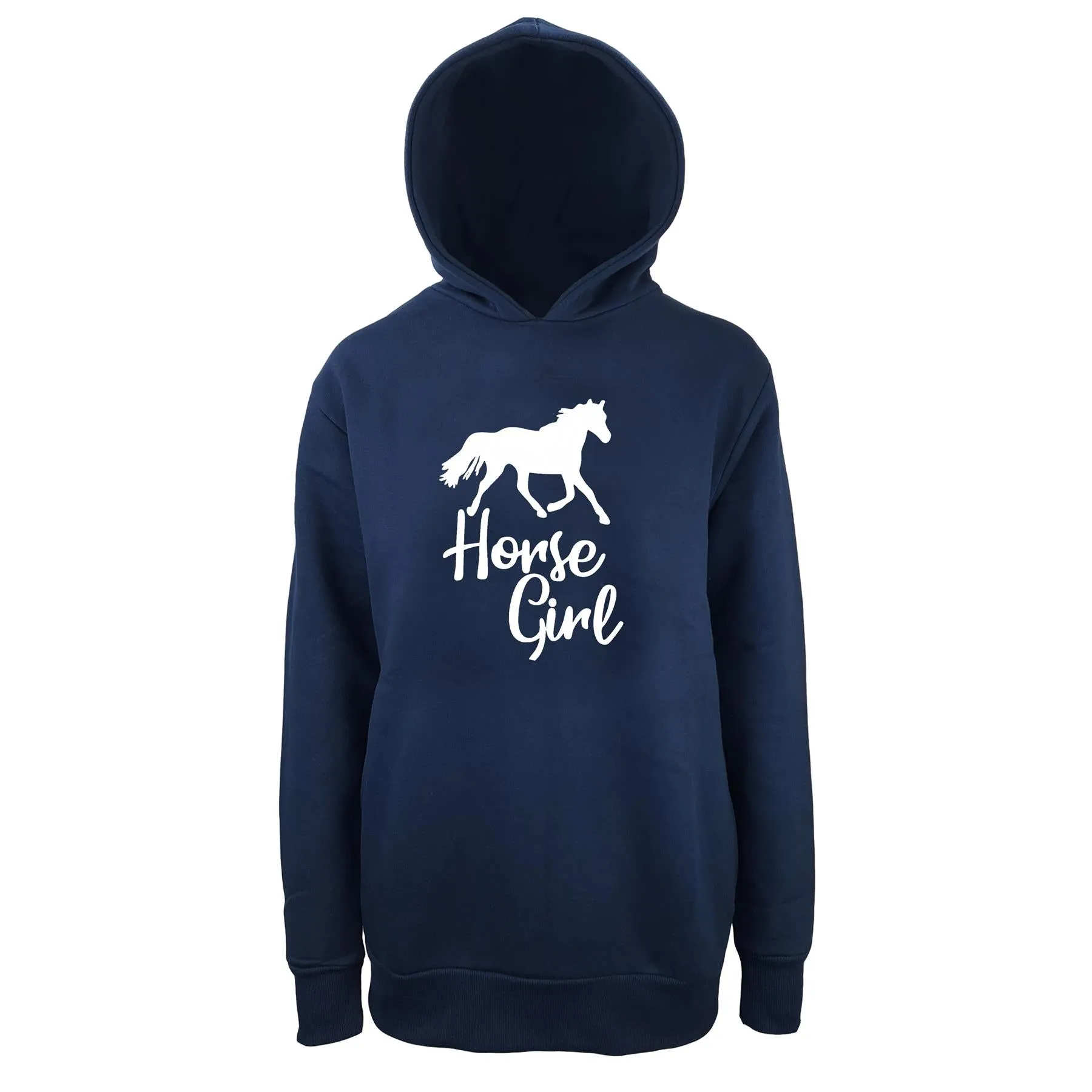 Hazy Blue Womens Pullover Hoodie - Horses