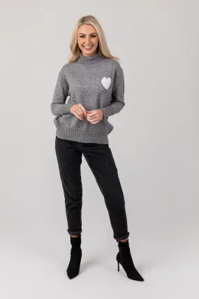 Heart polo sweater