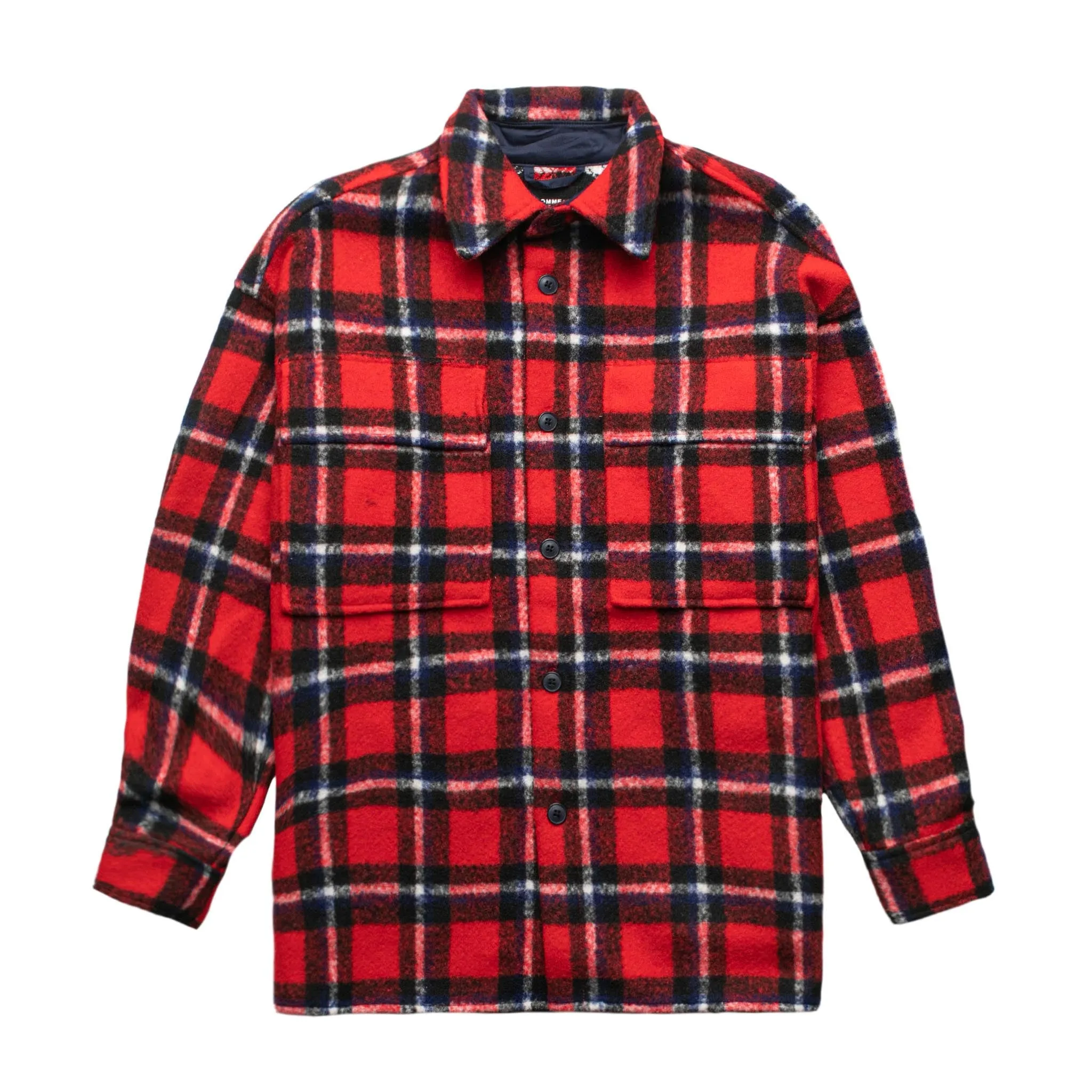 HOMME  Heavyweight Flannel Overshirt Red Plaid