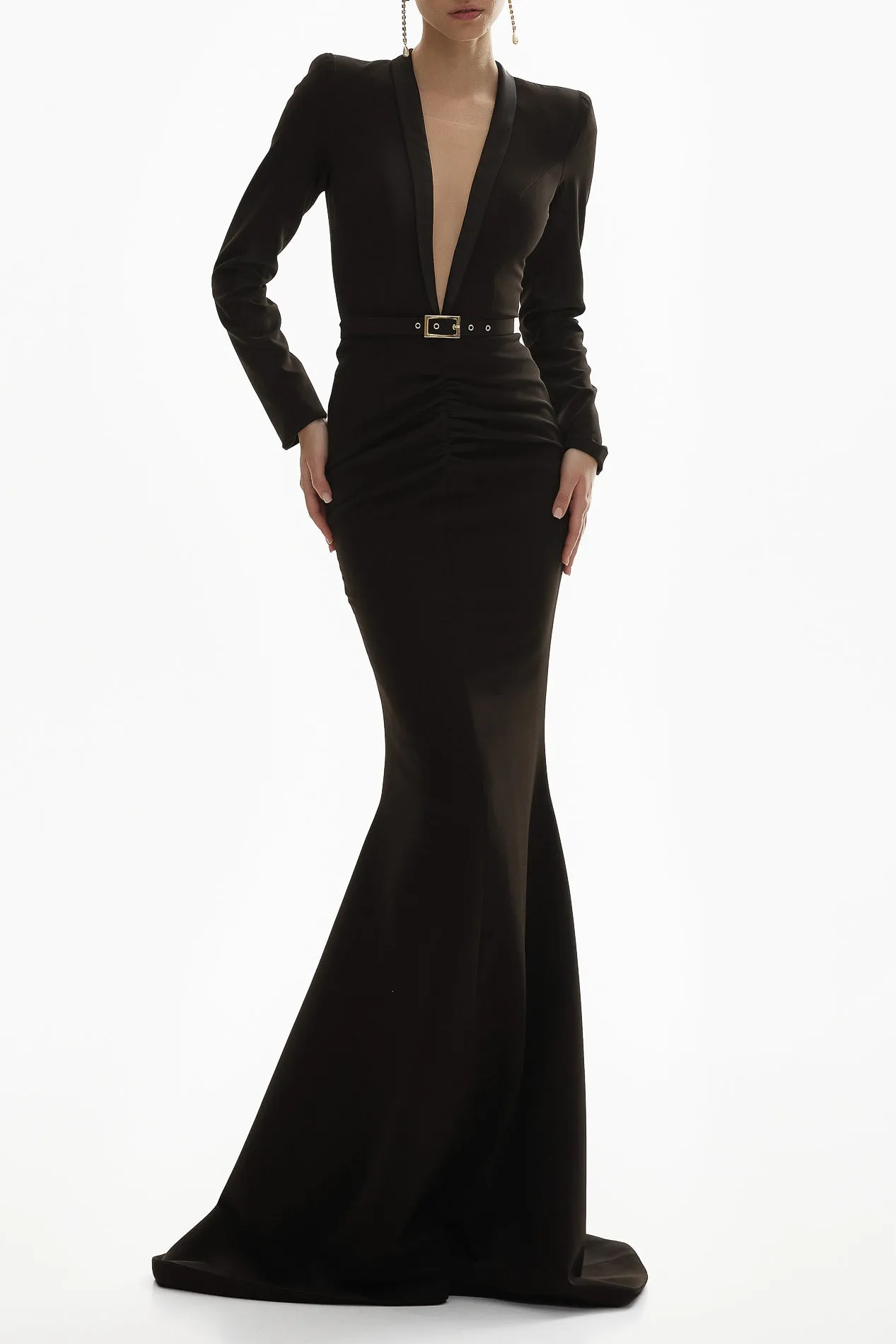 Huda Black Crepe Dress