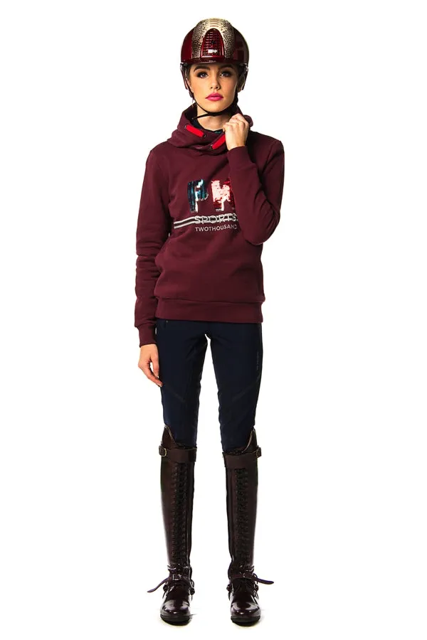 Jill Hooded Sweat (Burgundy)