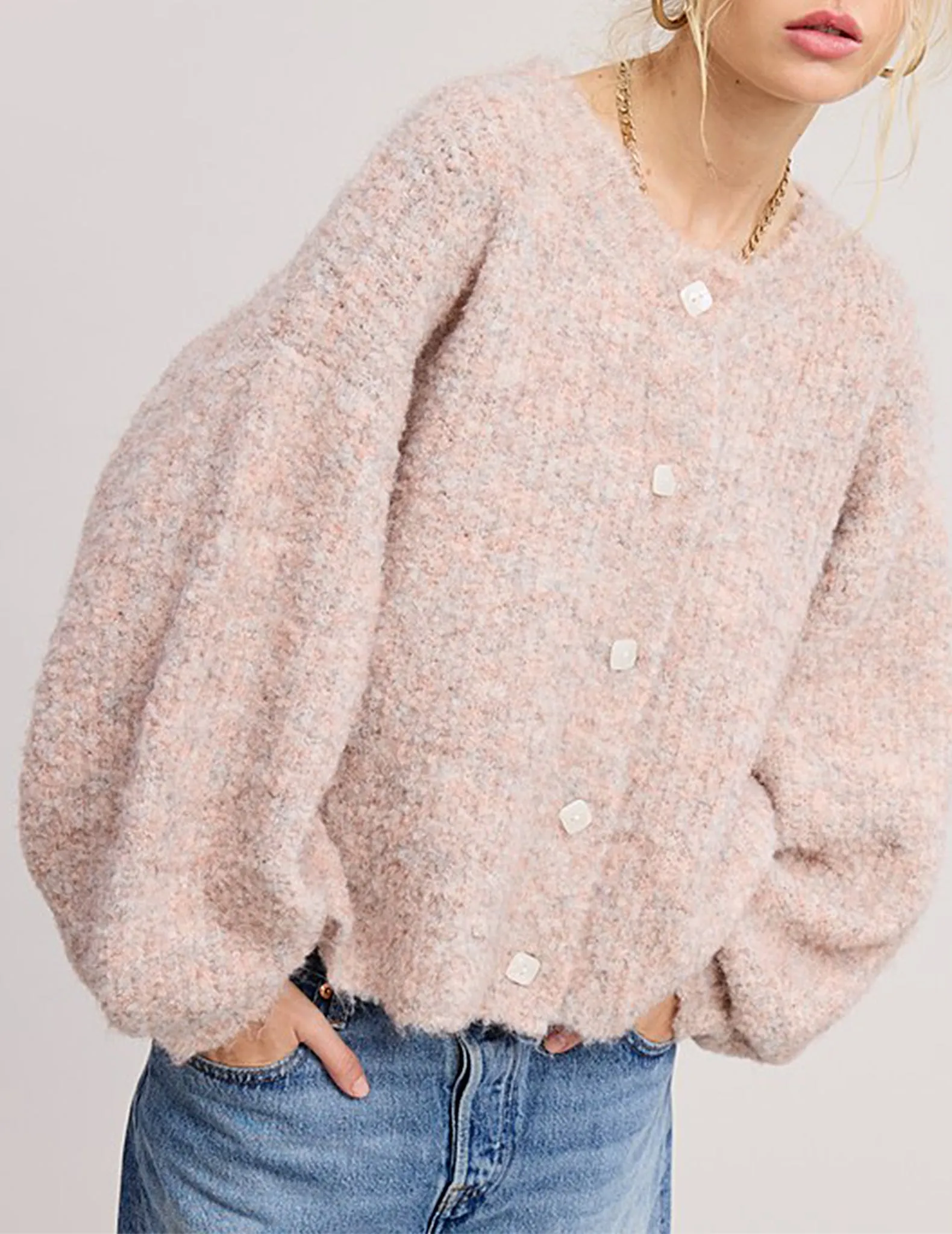 Keiko Marled Button Cardigan