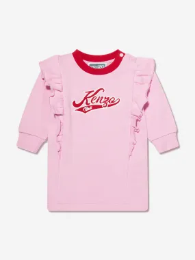 KENZO Baby Girls Frilly Sweater Dress in Pink