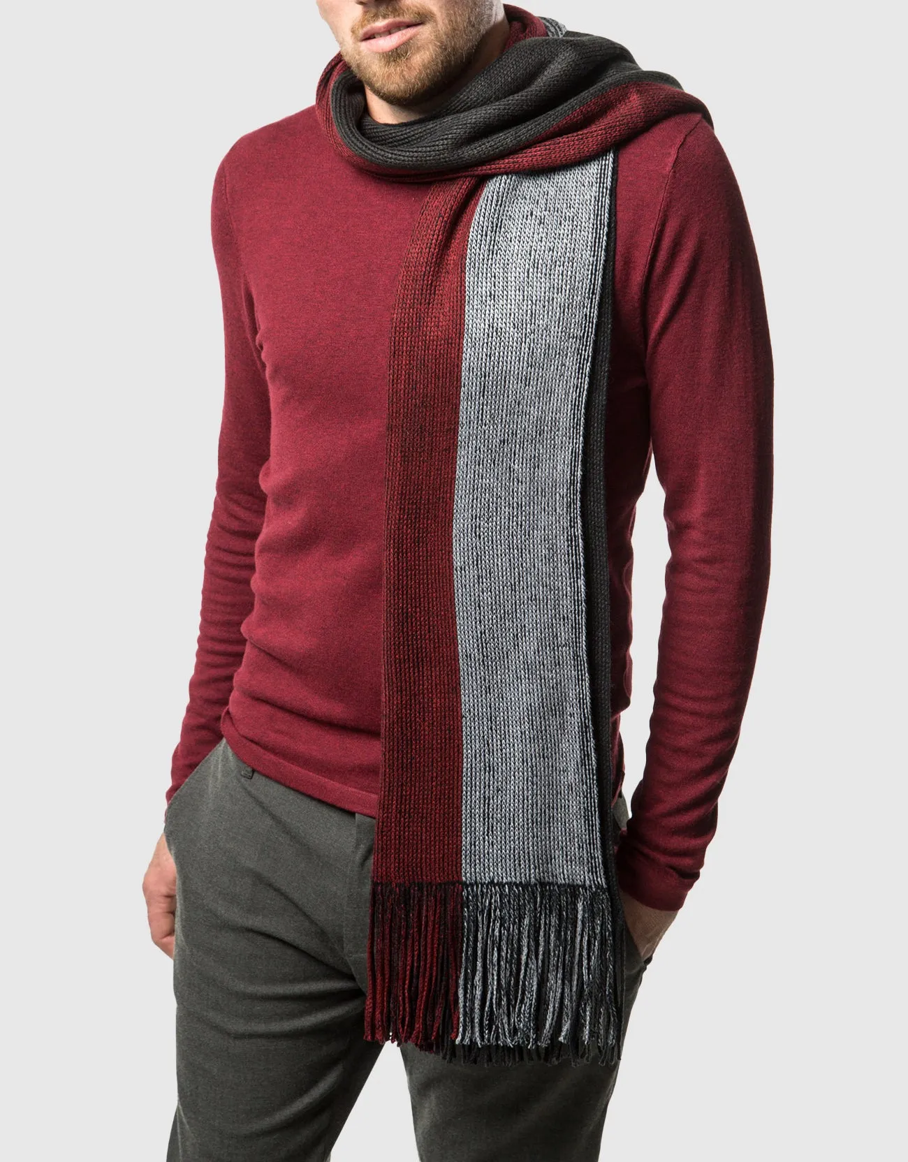 King Striped Knit Scarf