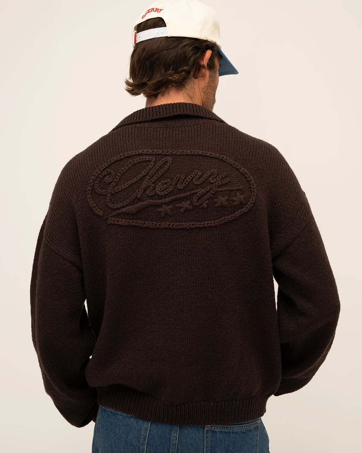 Knit Henley Sweater (Dark Chocolate)