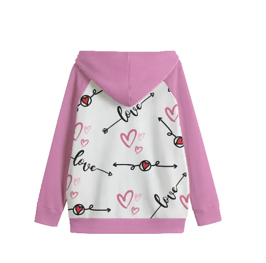 Love in Motion Kid's Zip Up Raglan Sleeve Hoodie | 100% Cotton