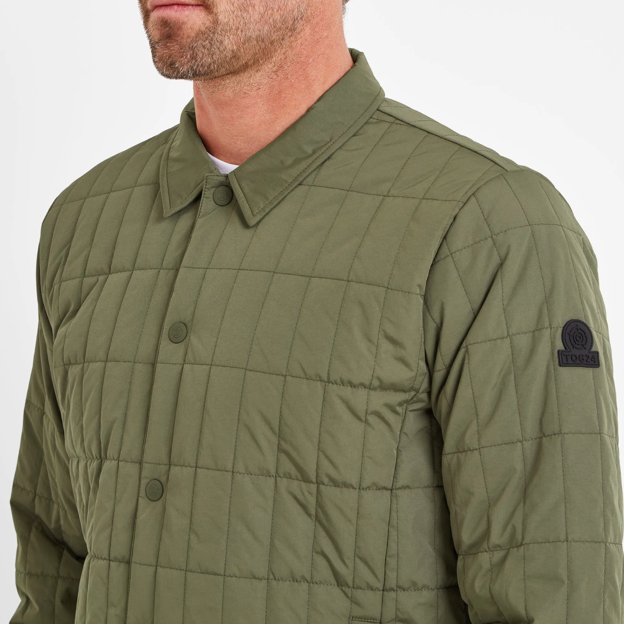 Ludwell Mens Padded Overshirt - Khaki