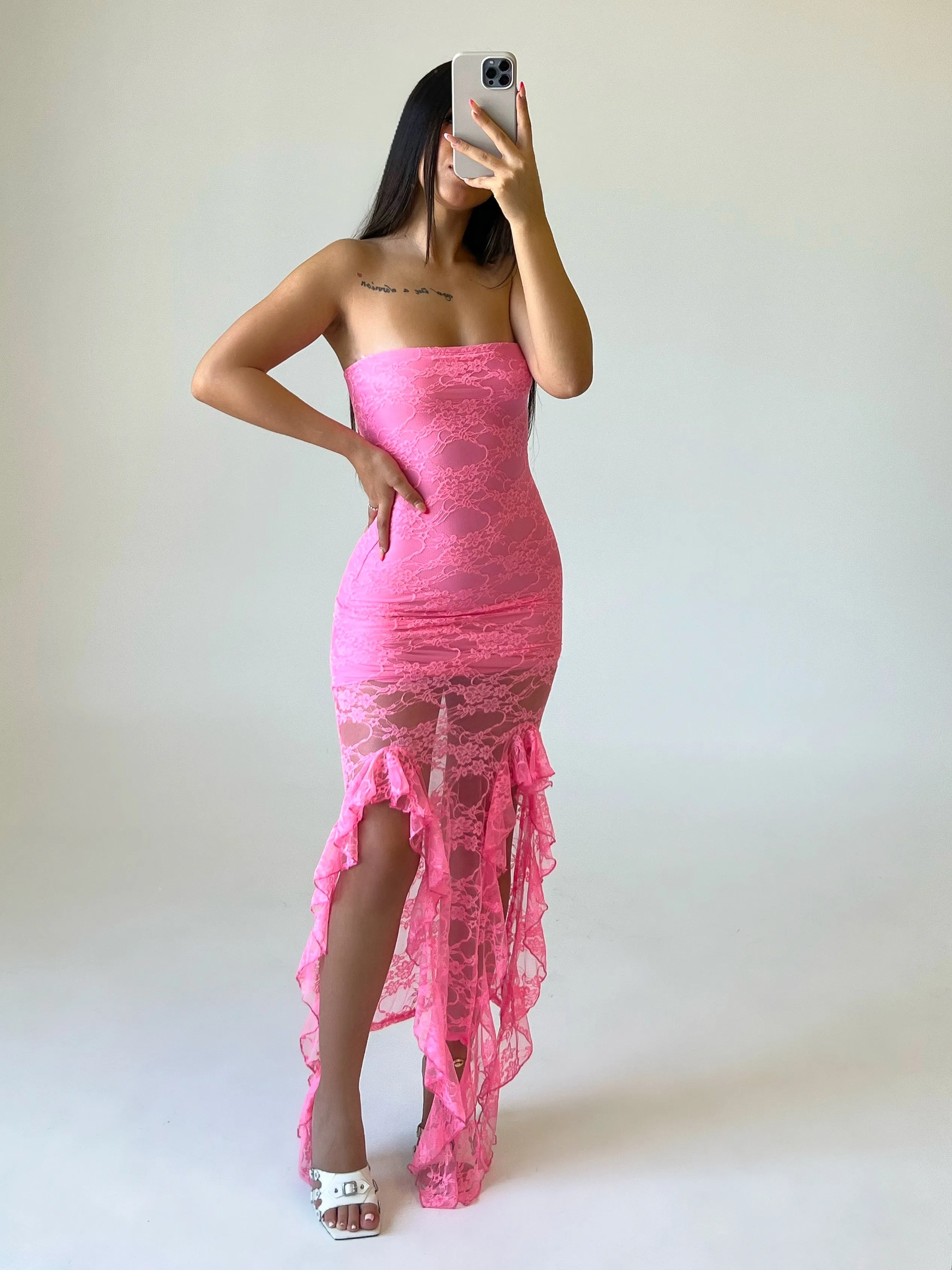 Maya Lace Dress (Pink)