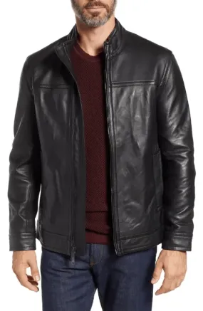 Mens Black Leather Blazer Jacket