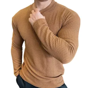 Men's Fitness Long Sleeve Knitted Pullover T-Shirt 20913261L