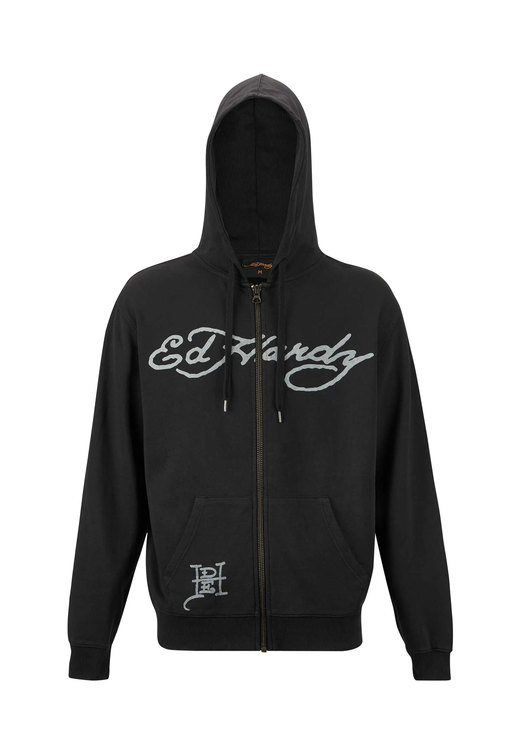 Mens Love Kills Slowly Graphic Zip Through Hoodie - Black