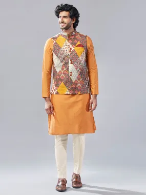 Men's Multi Kurta Jacket Trouser Set