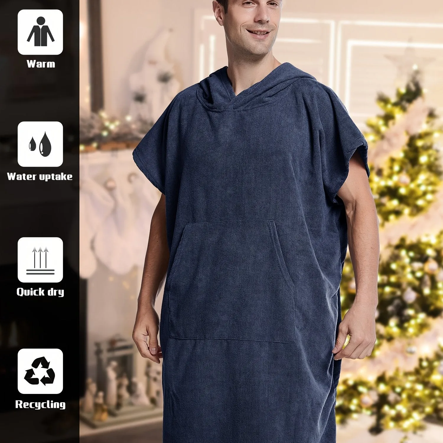 Mens Quick Drying Towel Robe Stylish  Comfortable Nightwear