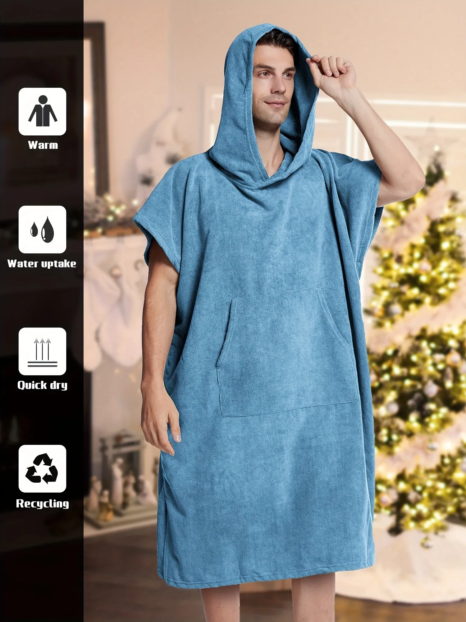 Mens Quick Drying Towel Robe Stylish  Comfortable Nightwear