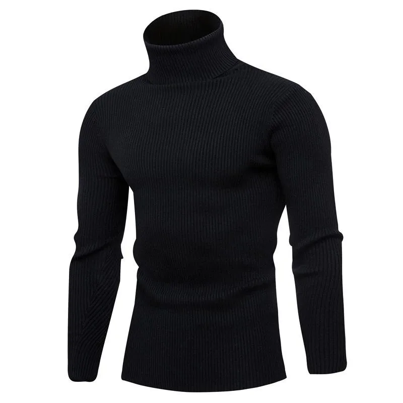 Men's Turtleneck Slim Fit Simple Pullover Sweater 60865816YM