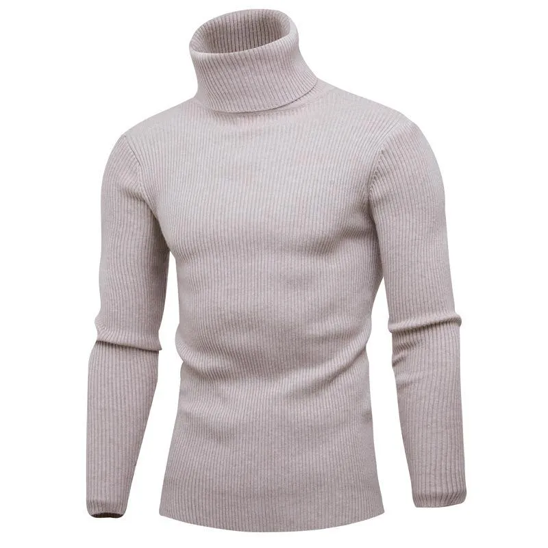 Men's Turtleneck Slim Fit Simple Pullover Sweater 60865816YM